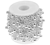 Silver Faux Pearl Beads Garland Beaded Trim 1 Roll for Crafts
