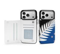 Silver Fern Flag Banner Cell Phone Flip Case Compatible with iPhone 17/17 Air/17 Pro/17 Pro Max Soft Protective Shell