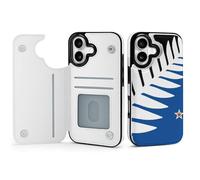 Silver Fern Flag Banner Cell Phone Flip Case Compatible with iPhone 17/17 Air/17 Pro/17 Pro Max Soft Protective Shell