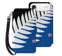 Silver Fern Flag Banner Cell Phone Front Flip Case Compatible with iPhone 17/17 Air/17 Pro/17 Pro Max Soft Protective Shell