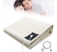 Silver Fiber Conductive Sheet, Grounding Sheets with Grounding Cord, Natural Wellness and Healthy Earth Energy Mat, with 10% Silver Fiber/90% Organic Cotton, for Better Sleep,White,193×203cm