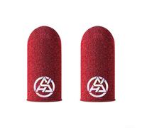 Silver Fiber Gaming Thumb Sleeves for Mobile Phones丨 2-Pack Thin Silky Tip Covers with High Conductivity for Smooth TOUCHs and Quick Reactions in For PUBG and(Red)