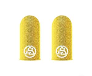 Silver Fiber Gaming Thumb Sleeves for Mobile Phones丨 2-Pack Thin Silky Tip Covers with High Conductivity for Smooth TOUCHs and Quick Reactions in For PUBG and(Yellow)