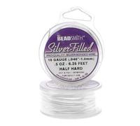 Silver Filled Wire - 18 Gauge Round Half Hard - 0.5oz (6.25 Feet) by Beadsmith