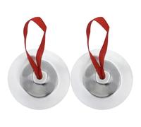 Silver Finger Cymbals 1 Pair Mini Iron Percussion Rhythm Maker | Compact Crisp Tone, Hanging Sling Included, for Dancer Evening Party Use