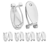 Silver Fingernail Earring Post for Native American Earring 10 Pieces/lot - Flatback Stopper for Making Heavy, Bulk Native American Pierced Jewelry Findings (Color: Silver)