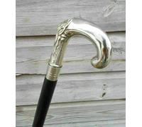 Silver Finished Girl Engraved Brass Handle 37 inches Walking Canes for Men Women Beautiful Gifts