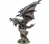 Silver Fire Figure, Silver Fire Dragon 24 cm/9.4 inches, Handmade PVC Game Action Statue for Anime Fans Gift