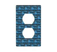 (Silver fish scale) 2-Gang Duplex Outlet & Switch Cover Plate Wall Plates with Decorative Design Standard Size 4.5 x 2.76 in for Home Office Decor 1 PCS