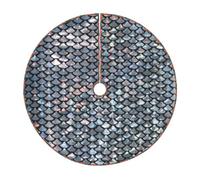 Silver Fish Scale Print Christmas Tree Skirt Festive Decoration For The Perfect Holiday Ambience