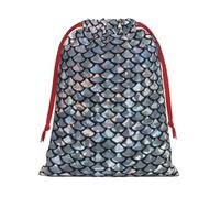 Silver Fish Scale Print Convenient Drawstring Gift Wrapping Bag Lightweight Comfort Suitable All Occasions