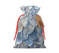 Silver fish scale print Drawstring gift Bags Jewelry Gift Pouch Candy Pouch Birthday Wedding Favor Bags