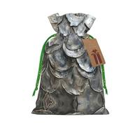 Silver Fish Scale Print Drawstring Pouch For Gifts,Reusable Adorable Gift Bags,Perfect For Jewelry And More