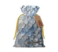 Silver Fish Scale Print Drawstring Pouch For Gifts,Reusable Adorable Gift Bags,Perfect For Jewelry And More