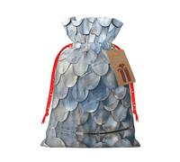 Silver Fish Scale Print Drawstring Pouch For Gifts,Reusable Adorable Gift Bags,Perfect For Jewelry And More