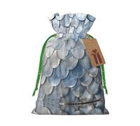Silver Fish Scale Print Drawstring Pouch For Gifts,Reusable Adorable Gift Bags,Perfect For Jewelry And More