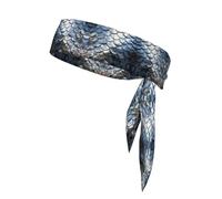 Silver Fish Scale Print Head Tie Headbands Athletic Sweatbands for Men Women Head Tie Sport Bandana for Yoga Gym