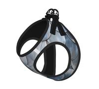 Silver Fish Scale Print Pet Leash Vest Reflective Adjustable Soft Mesh Vest Breathable For Daily Walks