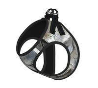 Silver Fish Scale Print Pet Leash Vest Reflective Adjustable Soft Mesh Vest Breathable For Daily Walks