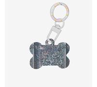 Silver Fish Scale Printing 1 Pc Dog Bone Shape Id Tags Double Sided with Key Ring Craft for Pets