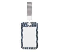 Silver Fish Scale Vertical Id Card Badge Holder with Neck Strap, Printed Waterproof Name Card Holder for Work Office Nurse School