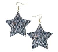 Silver fish scale Women's Fashion Earrings, Celestial Dangle Earrings, Star Shape Jewelry for a Versatile
