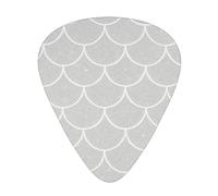 Silver Fish Scales 12 Pack Guitar Picks With 3 Thicknesses And Storage Box, Abs Plectrums For Electric Bass Guitar Players