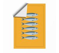 Silver Fish Study Minimalist Unframed Wall Art Print A3 (42×29.7cm), Wall Decor for Living Room, Bedroom, Office & Home, Art Gift
