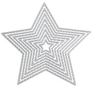 Silver Five-Pointed Star Cutting Dies,Geometric Set Cutting Dies Cutting Embossing Stencils for Scrapbooking Album Cards Crafts Cutting Dies,Die-Cutting