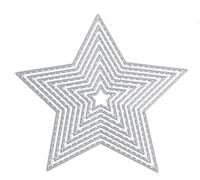 Silver Five-Pointed Star Cutting Dies, Geometric Set Cutting Embossing Stencils for Scrapbooking Album Cards Crafts
