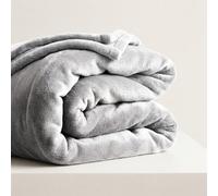 (Silver Fleece, Double) Faux Fur Fleece Blanket Large Sofa Bed Warm Throw