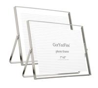 Silver Floating Picture Frame 8x6'' Set of 2 (Horizontal), For for floating photo 7x5'', 6x4'',Tabletop Shelf Photo Frames 8x6'',Classy wedding floating frame 7x5'',Gift photo frame For Festival,Home