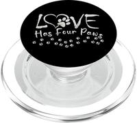 Silver floral Dog paw print heart love has four tracks paws PopSockets PopGrip for MagSafe