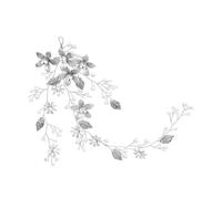 Silver Floral Headband with Pearl Leaves for Women Wedding | Alloy Build, Delicate Bridal Style, for Festivals and Photography, and Ladies Silver Finish