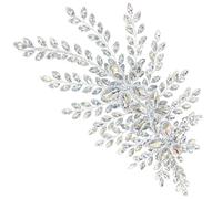 Silver Floral Leaf Crystal Hair Band For Weddings, Handmade Adjustable Headband With Ribbon, Ideal For Photography And Parties