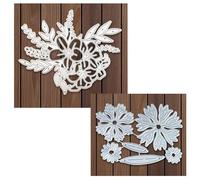 Silver Flower Dies for Card Making,2PCS Metal Die Cuts,Blossom Cutting Dies Cut Stencils DIY Scrapbooking Photo Album Decorative,Embossing Paper Card Making Craft,Paper Card Making