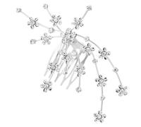 Silver Flower Rhinestone Bridal Hair Comb for Women Special Occasions | Hard Alloy Build, Delicate Charming Styling, Easy to Get in Hair with Snug Fit on Hair Styles