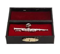 Silver Flute Musical Instrument Brooch Pin and Red Velvet Lined Storage Box Set, Miniature Size with Clasp, realism Detail, Ideal for Music Lovers, Graduations,