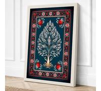 Silver Foliage on Canvas Wall Art Print 18x12 Inch