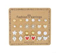 Silver for crystal Stud Earrings 12 Pairs for Women Silver for | 12 pairs assorted styles, ultra-light alloy, sparkling rhinestones, comfortable all-day wear, for versatile fashion