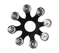 Silver for hi Hat Bell Ring 20.5cm for crisp Percussion Sound(Black) | Fits for hi-hats, crashes, rides; stainless steel jingles; for crisp cutting sound; easy for snap-on install