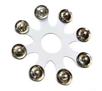 Silver for hi Hat Bell Ring 20.5cm for crisp Percussion Sound(White) | Fits for hi-hats, crashes, rides; stainless steel jingles; for crisp cutting sound; easy for snap-on install