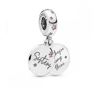 Silver Forever Sisters Dangle Charm Fits Pandora Bracelet