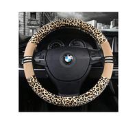 (Silver Fox Beige, Type D) Autumn and winter car steering wheel cover leopard print plush cover winter warm non-slip four seasons universal
