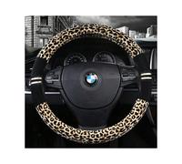 (Silver fox fur black and yellow, Type D) Autumn and winter car steering wheel cover leopard print plush cover winter warm non-slip four seasons universal
