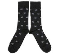 Silver Fox/Grey Wolf Wearing Spectacles Midnight Blue Mens Socks One Pair Multicoloured 6-10 UK