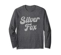 Silver Fox Long Sleeve T-Shirt, Adult Unisex, Dark Heather Grey, Small