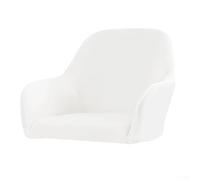 Silver fox velvet plush chair cover for high arm dining chairs, stretch fabric offering protection from stains and scratches, machine washable (milk white)