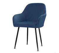Silver Fox Velvet Stretch Chair Cover for Dining Chairs and Armchairs, Plush Protective Fabric with Water Resistance and Machine Washable Convenience (navy blue)