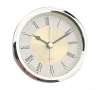 Silver Frame 89mm Round Quartz Clock Insert with Alarm, White Dial Featuring Clear Number Markings, Compatible Replacement for Quartz Clock Repair and DIY Use (Silver Hours)